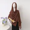 Bufanda de hilo de oro cepillado simple transfronteriza, chal largo, pañuelo para la cabeza de mujer transpirable y suave, capa, ropa exterior al por mayor