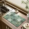 Alfombrilla Absorbente de Agua de Secado Rápido Transfronteriza Suave de Lodo Diatomeas Antideslizante para Escritorio Secado de Vajilla Alfombrilla de Mesa sin Lavado Alfombrilla de Drenaje para Encimera de Cocina