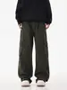 Jeans Workwear Vintage Retro Americano Novo para Homens, Calças Retas Casuais Largas Desgastadas