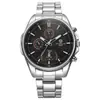 Relógio de Pulso Masculino de Quartzo Moda Simples Tendência Cross-border Venda Quente 2026 Novo Modelo Pulseira de Aço Relógio Falso com Três Olhos