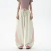 Pantalones casuales a rayas estilo americano para primavera y otoño, unisex, estilo workwear, pierna recta, corte holgado, pierna ancha, adecuados para deportes, baile y ejercicio