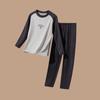 24 Peças de Roupa Térmica Pai e Filho Inverno Espessada Lã Seda Roupas de Outono para Meninos e Meninas