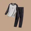 Ropa interior térmica para niños Invierno Engrosada Tops y Pantalones para Niñas Pijama de Capa Base para Niños Conjunto Juvenil