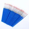 Pincel de línea de pelo de nailon para pintura artística transfronteriza, pincel de punta plana, mango de plástico, tubo de aluminio, pincel para práctica de gouache y acrílico