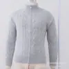 Suéter de punto con cuello alto y doble cremallera estilo americano nuevo 2026, Cárdigan de punto trenzado para hombre, holgado, color liso, Suéter de lana para hombre