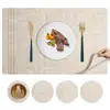 Manteles Individuales de Cuero Estilo Ins Nórdico, Manteles de Mesa Resistentes al Calor, Manteles Aislantes para Mesa de Comedor, Posavasos para Tazones, Manteles de Platos de Comedor de Alta Gama, Posavasos para Tazas de Té