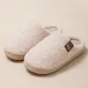 Chinelos de Algodão para Mulheres Inverno 2025 Novos para Casa Interior Base Macia Confortáveis Antiderrapantes Quentes Mais Pelúcia Pelúcia Algodão Chinelos para Homens