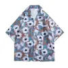 Camisa floral vintage de manga corta estilo Hong Kong, diseño tailandés hawaiano, camisa elegante y casual de corte holgado para hombres y mujeres