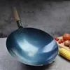 Wok de Hierro Zhangqiu, Wok Tradicional para Cocina Casera, Wok de Hierro Engrosado, Wok para Estufa de Gas, Wok Antiadherente