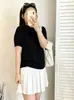 Top versátil de manga corta y cuello alto parcial para mujer de talla grande, colección otoño 2026, para mujeres con figuras más voluminosas, adecuado para usar como capa exterior o como capa interior, suéter de punto