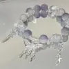 Pulseira de Vidro com Fragmentos de Jade Borboleta Estilo Novo para Mulheres, Pulseira de Girassol de Cristal Colorido Explosivo Nicho, Em Estoque para Venda no Atacado para Bancas de Mercado