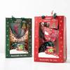 Bolsa de regalo de Navidad, bolsa de papel con ramo de flores para regalo de Navidad, bolsa de embalaje para regalo navideño, bolsa de PVC con ventana, bolsa de mano