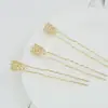 Horquilla de flor de onda de dos dientes que conserva el color de electroforesis horquilla diy función de teléfono móvil estilo antiguo horquilla de paso-sacudida accesorios de joyería