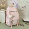 Mochila Escolar Ligera y Resistente al Desgaste de Color Sólido para Niñas, Disponible en Tamaños Grande y Pequeño, Mochila Elegante para Estudiantes de Secundaria