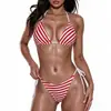 2026 Novo Biquíni Sexy de Amarrar Europeu e Americano da Amazon Três Peças Roupa de Banho para Praia e Spa