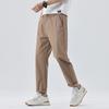 Calças Casuais Masculinas Calças Cropped da Moda Calças de Vestir Respiráveis de Algodão Puro Calças Finas Stretch Calças de 9 Pontos