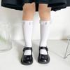 Calcetines finos de verano para niños con perlas, serie de colores sólidos blanco y negro, rectos sin talón, talla para niños, fabricantes de calcetines de tubo para niños al por mayor