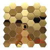 Azulejos Mosaico Espelhados Hexagonais Pequenos de Aço Inoxidável Metálico Estilo Europeu KTV Bar Entrada Azulejos de Parede com Fundo Preto Dourado