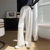 Nuevos Pantalones Largos Casuales Jacquard para Mujer de Cintura Alta, Holgados, Pierna Ancha, Sedosos, Satén, Estilo Retro Otoño/Invierno 2026