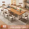 Juego de mesa de té y sillas de madera maciza para uso doméstico, diseño minimalista moderno, mesa de té de estilo nuevo para preparar té, adecuada para el hogar, lujo ligero, recepción y uso de oficina