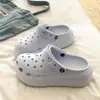 2026 Zuecos de Eva Simples Versátiles que Aumentan la Altura de Moda Color Sólido Sandalias de Playa de Moda Zuecos de Verano para Mujer