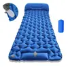 Colchoneta Inflable Auto-Inflable para Acampar al Aire Libre con Bomba de Pie, TPU con Forma de Diamante y Almohada para Esterilla de Dormir de Tienda de Campaña