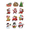Festival de Navidad Pegatinas de Tatuaje de Dibujos Animados para Niños Papá Noel Casa de Jengibre Muñeco de Nieve Reno Actividad de Jardín de Infancia Disfraz