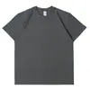Camiseta Casual Masculina de Manga Curta 230G Algodão Peso Alto Tubo Contínuo Sem Costura Tecida Camisa Base Masculina de Manga Curta Camiseta Masculina e Feminina