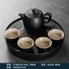 Conjunto de Chá Kung Fu com Bandeja, Conjunto Pequeno, Um Bule e Quatro Xícaras, Portátil para Casa, Dormitório, Hotel, Design Simples