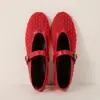 Zapatos Planos de Malla Nuevos y Elegantes para la Primavera 2025 Zapatos Mary Jane Calados con Correa Única Zapatos de Rejilla para Mujer