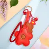 Nuevo Colgante de Bolsos de Girasol Dulce y Lindo Estilo Coreano con Adorno de Cuerda Trenzada Llavero de Flor de Cuero