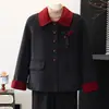 Abrigo de lana de invierno para madres petite, nuevo estilo 2026, abrigo de lana reversible de otoño e invierno para mujeres de mediana edad y mayores con un estilo chic