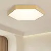 Luz de Techo Hexagonal LED de Espectro Completo para Protección Ocular, Simple y Moderna, Color Nogal, para Dormitorio, Sala de Estar, Estudio, Pasillo