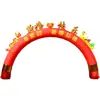 Arco Inflable para Ceremonias de Boda, Listo para Enviar, Tela Oxford Roja con Estampado Dorado, Festivo, Montaje y Desmontaje Rápidos