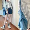 Jaqueta Camisa Listrada Feminina Primavera Verão Nova Camisa Manga Longa Francesa Top Design Fino Senso de Design Nicho Versátil