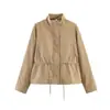 Comercio exterior transfronterizo ropa de mujer estilo europeo y americano ZA AliExpress superventas chaqueta casual versátil con cintura de cordón y cuello alto