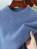 Suéter Infantil Outono e Inverno Meninos e Meninas Gola Alta Meio Grossa Camada Base Lã Suéter de Bebê Solto Casual Tricô Suéter de Caxemira