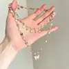 Collar de Borla de Mariposa de Circonita de Colores para Mujer, Estilo Dulce y Fresco, Diseño de Nicho Y2K, Cadena de Clavícula Multicapa con un Toque de Alta Gama
