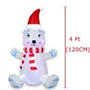 Navidad Inflable Oso Polar Transfronterizo 1.2m Decoración Inflable Luces LED Fiesta al Aire Libre Patio Jardín Adornos