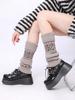 Calcetines de invierno de moda Fair Island, nuevos y a la moda, que combinan con todo, cálidos, con dobladillo y calcetines de punto de jacquard con botas de nieve.