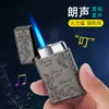 Encendedor a prueba de viento inflable de golpe directo para hombre nuevo de alta gama metal malla rojo creativo personalidad tendencia enviar novio Langsheng