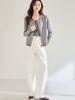 26 Otoño Nuevo Pantalones de Pierna Ancha Curvos de Cintura Alta que Cubren la Cadera Adelgazantes Versátiles Pantalones Plátano Jeans Estilo Largo Mujer 22645