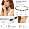 Pulsera de Cobre Multicolor Incrustada con Circonita Transfronteriza Europea y Americana para Mujer Moda Lujo Ligero Versátil Sensación de Alta Gama Pulsera Brazalete Joyería Estilo Pareja