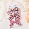 Set Popular Europeo y Americano de Accesorios para el Cabello, Lazo de Tela Estilo Preppy, Pinza de Presión de Medio Paquete para Niños, Pasador de Accesorios para el Cabello a Cuadros 5204