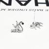Pendientes de Cisne de Circonita Elegantes de Personalidad de Moda para Mujer Simples Frescos Diamante de la Suerte Pendientes Pequeños de Cisne Joyería para el Oído