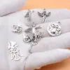 Conjunto de 10 Pingentes e Acessórios de Anjo de Prata Antiga, 10 Estilos, 1 de Cada, cerca de 10g Por Conjunto