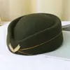 Boina de Lã para Comissárias de Bordo Femininas, Chapéu para Apresentação de Banda Militar, Chapéu de Etiqueta para Recepção de Hotel, Chapéu de Trem de Alta Velocidade