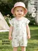 Mameluco de Bebé Verano Estilo Delgado para Recién Nacidos de Modal con Mangas Cortas Ropa de Verano para Niños Pequeños Ropa de Bebé