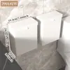 Cubo de Basura Seleccionado, Montaje en Pared sin Taladro, para Baño, con Tapa, Papelera de Pared, para el Hogar, para Colgar en el Lado del Inodoro