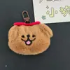 Outono e inverno nova linha de pelúcia filhote de cachorro arco chaveiro pingente coração menina mochila escolar pendurado corrente namorada presente